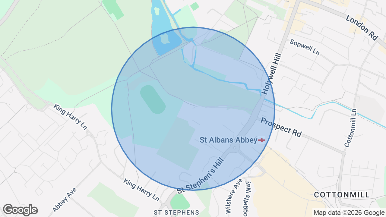 Map of the area around the home in Abbey, St Albans
