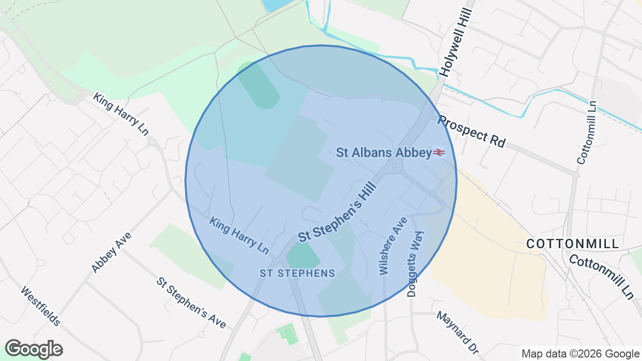 Map of the area around the home in Abbey, St Albans