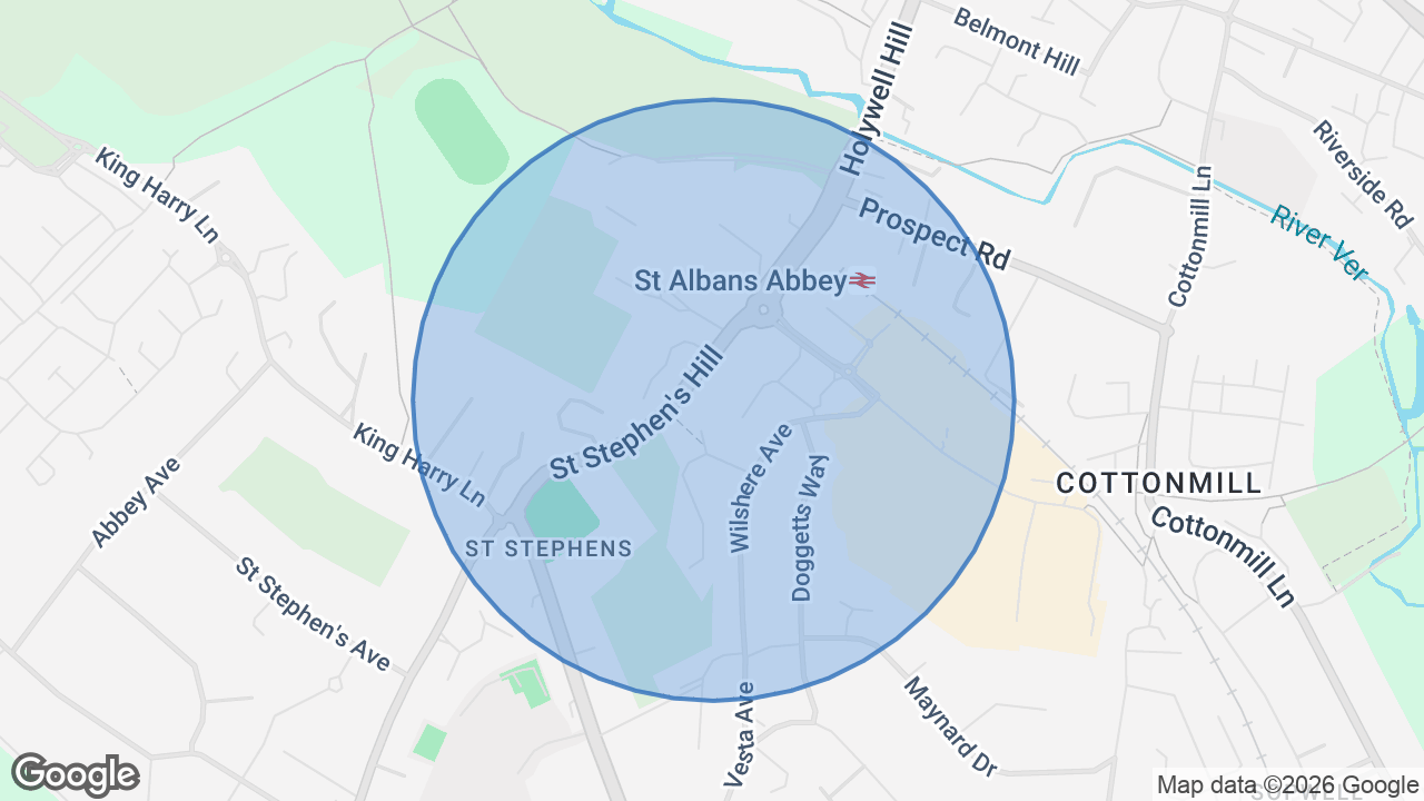 Map of the area around the home in Abbey, St Albans