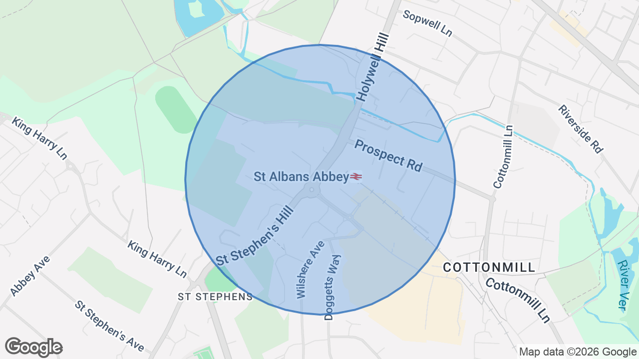 Map of the area around the home in Abbey, St Albans