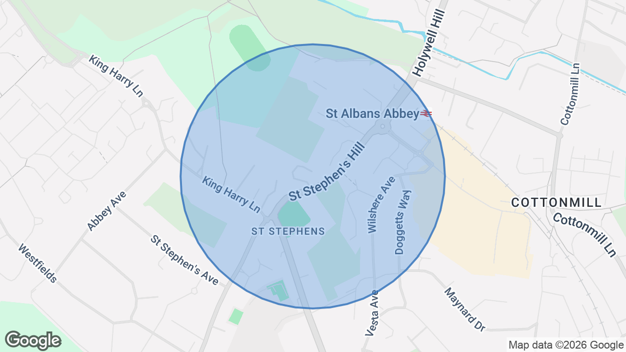 Map of the area around the home in Abbey, St Albans