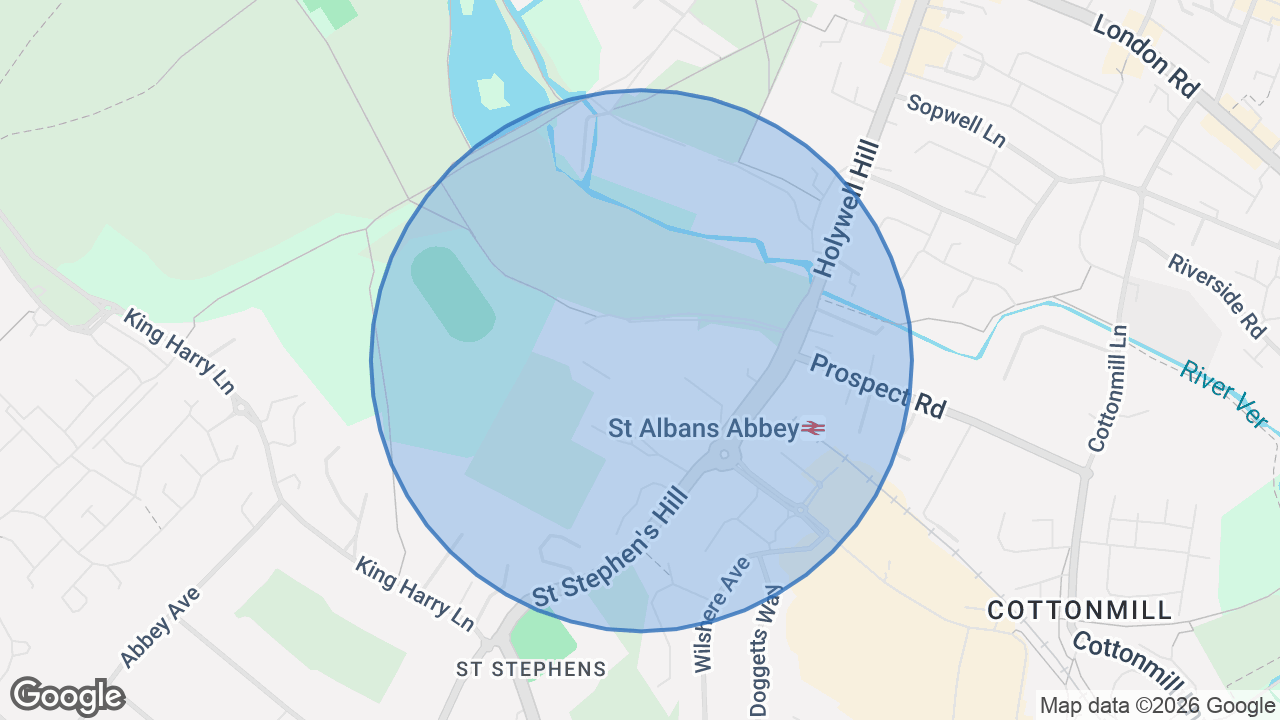 Map of the area around the home in Abbey, St Albans