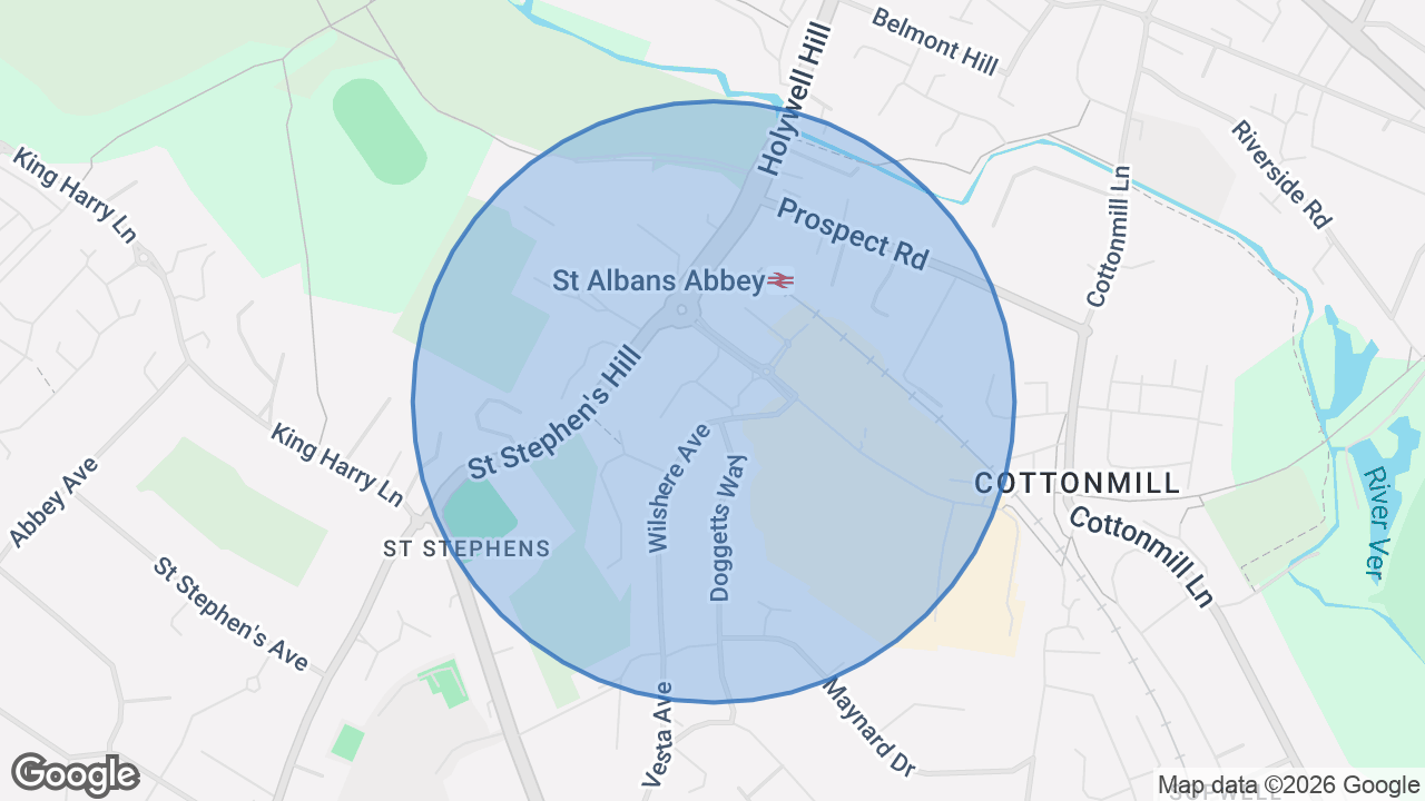 Map of the area around the home in Abbey, St Albans