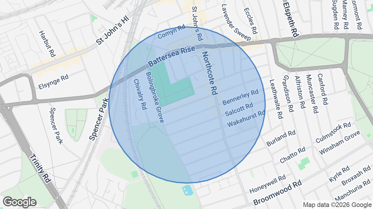 Map of the area around the home in LB of Wandsworth, London