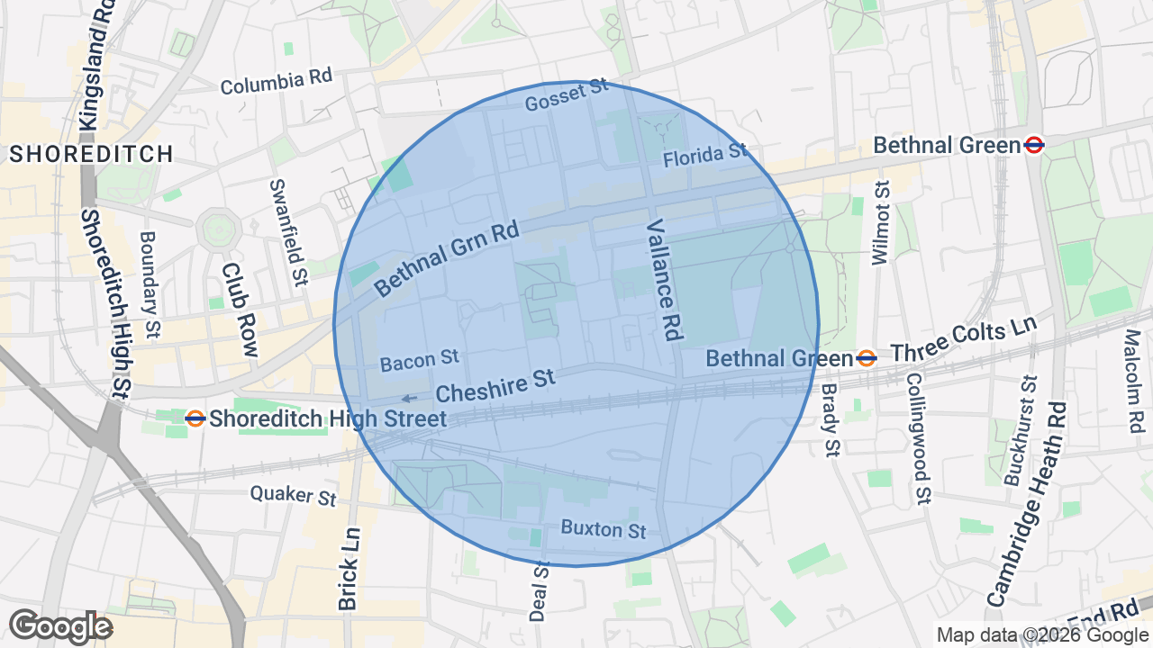 Map of the area around the home in LB of Tower Hamlets, London