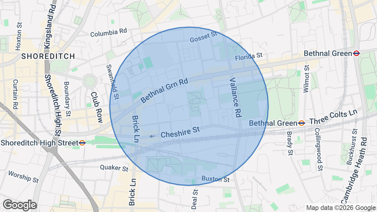 Map of the area around the home in LB of Tower Hamlets, London