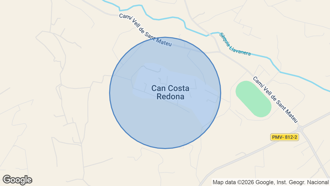 Map of the area around the home in San Rafael, Ibiza