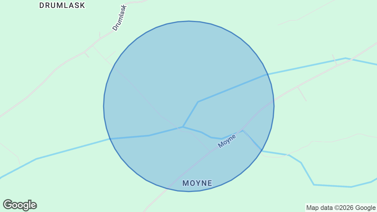 Map of the area around the home in Moyne Laghey, Laghey