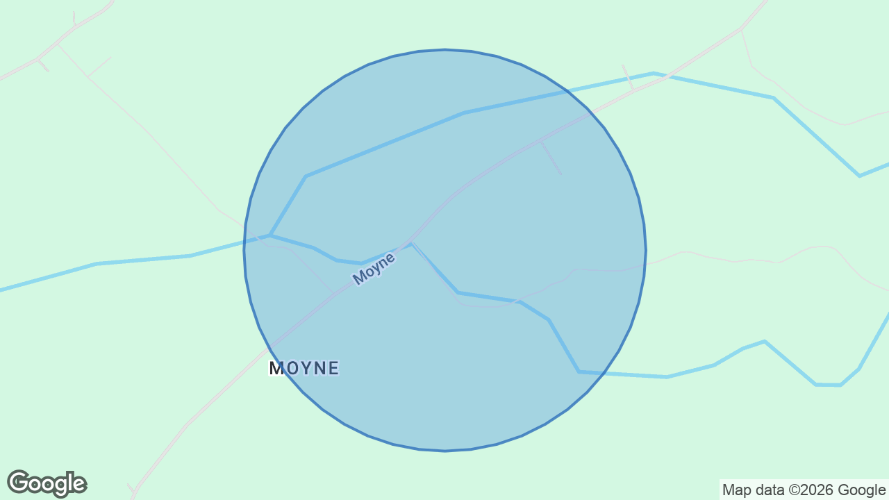 Map of the area around the home in Moyne Laghey, Laghey