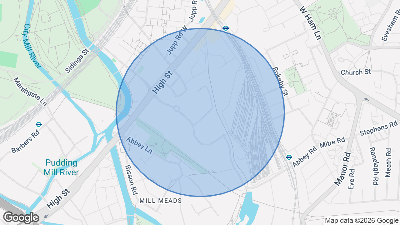 Map of the area around the home in Stratford, London